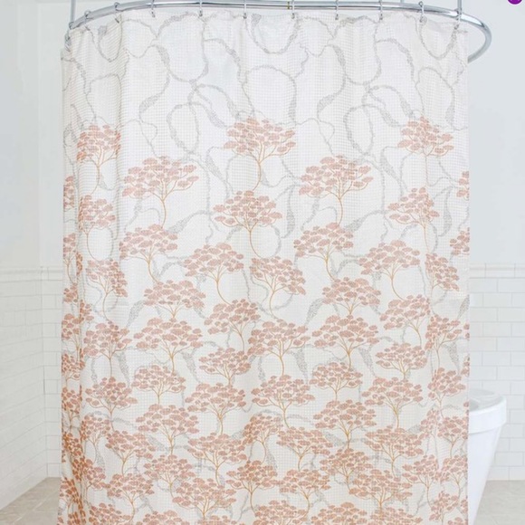 🧡🧡🧡 Tranquil Peach Floral Shower Curtain 🧡🧡🧡 - Picture 1 of 8